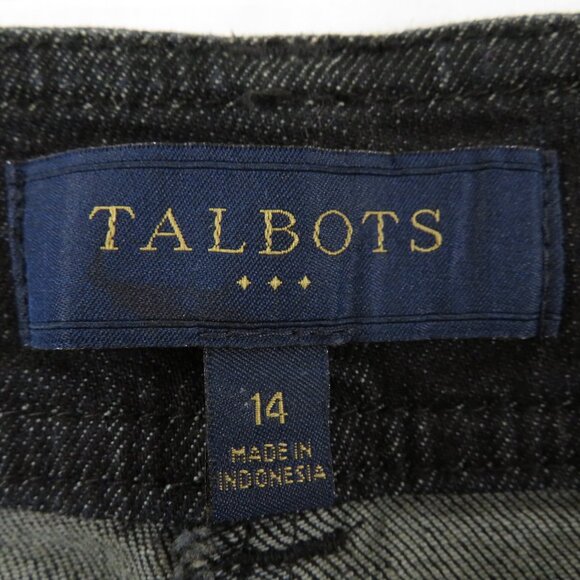 Talbots Embellished Denim Trouser 14 Black Solid - Picture 6 of 6